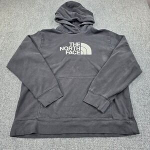 Vintage The North Face Mens Hoodie XL‎ Gray Pullover Logo Pocket Sweatshirt